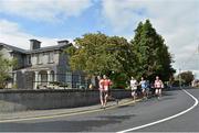 2 September 2012; Edward McEntee, left, Sportsworld A.C., Dublin, and David O'Connor, Celbridge A.C., Co. Kildare, lead competitors round the final bend during the Woodie’s DIY Half Marathon Championships of Ireland. Presentation College, Athenry, Co. Galway. Picture credit: Barry Cregg / SPORTSFILE