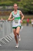 2 September 2012; Simon Ryan, Raheny A.C., Dublin, comes to the finish line during the Woodie’s DIY Half Marathon Championships of Ireland. Presentation College, Athenry, Co. Galway. Picture credit: Barry Cregg / SPORTSFILE
