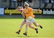 2 September 2012; Mairead Cooper, Antrim, in action against Aoife Fitzpatrick, Wexford. TG4 All-Ireland Ladies Football Junior Championship Semi-Final, Antrim v Wexford, Clane GAA Club, Co. Kildare. Picture credit: Matt Browne / SPORTSFILE