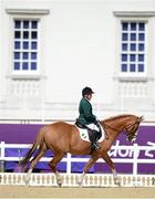 3 September 2012; Ireland's Eilish Byrne, from Dundalk, Co. Louth, aboard Youri, competes in the individual freestyle test - grade II. London 2012 Paralympic Games, Equestrian, Greenwich Park, Greenwich, London, England. Picture credit: Brian Lawless / SPORTSFILE