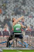 4 September 2012; Ireland's Orla Barry, from Ladysbridge, Cork, competes in the women's discus throw F57/58 final where she went on to win a bronze medal. London 2012 Paralympic Games, Discus Throw, Olympic Stadium, Olympic Park, Stratford, London, England. Picture credit: Brian Lawless / SPORTSFILE