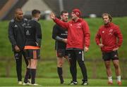 30 October 2017; Munster defence coach Jacques Nienaber speaks to Simon Zebo, Bill Johnston, JJ Hanrahan, and Duncan Williams during Munster Rugby Squad Training at the University of Limerick in Limerick. Photo by Diarmuid Greene/Sportsfile