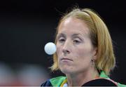 6 September 2012; Ireland's Eimear Breathnach, from Ballinteer, Dublin, in action during her women's team - classes 1-3 quarter-final match against Michela Brunelli, Italy. London 2012 Paralympic Games, Table Tennis, North Arena 1, ExCeL Arena, Royal Victoria Dock, London, England. Picture credit: Brian Lawless / SPORTSFILE