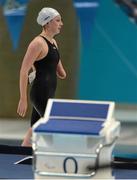 6 September 2012; Ireland's Ellen Keane, from Clontarf, Dublin, leaves the pool after the women's 200m individual medley - SM9 final. London 2012 Paralympic Games, Swimming, Aquatics Centre, Olympic Park, Stratford, London, England. Picture credit: Brian Lawless / SPORTSFILE