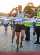 6 September 2012; Catherina McKiernan crosses the line to win the women's race in the Grant Thornton Corporate 5k Team Challenge. Docklands, Dublin. Picture credit: Pat Murphy / SPORTSFILE