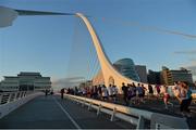 6 September 2012; A general view of the field crossing the Samuel Beckett Bridge during the Grant Thornton Corporate 5k Team Challenge. Docklands, Dublin. Picture credit: Barry Cregg / SPORTSFILE