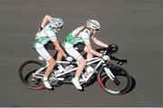 8 September 2012; Ireland's Katie-George Dunlevy, from Crawley, England, left, and pilot Sandra Fitzgerald, from Cobh, Co. Cork, compete in the women's individual B road race. London 2012 Paralympic Games, Cycling, Brands Hatch, Kent, England. Picture credit: Brian Lawless / SPORTSFILE
