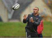30 October 2017; Simon Zebo of Munster during Munster Rugby Squad Training at the University of Limerick in Limerick. Photo by Diarmuid Greene/Sportsfile