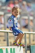 8 September 2012; Shauneen Treaynor, aged 4, from Emyvale, Co. Monaghan, watches the game from the terrace. TG4 All-Ireland Ladies Football Senior Championship Semi-Final, Cork v Monaghan, St. Brendan’s Park, Birr, Co. Offaly. Picture credit: Barry Cregg / SPORTSFILE