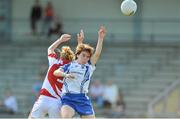 8 September 2012; Cora Courtney, Monaghan, in action against Briege Corkery, Cork. TG4 All-Ireland Ladies Football Senior Championship Semi-Final, Cork v Monaghan, St. Brendan’s Park, Birr, Co. Offaly. Picture credit: Barry Cregg / SPORTSFILE