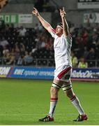 8 September 2012; Ulster's Neil McComb celebrates victory at the final whistle. Celtic League, Round 2, Ospreys v Ulster, Liberty Stadium, Swansea, Wales. Picture credit: Steve Pope / SPORTSFILE