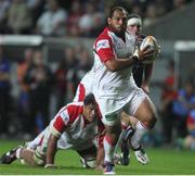 8 September 2012; John Afoa on his way to scoring a late winning try for Ulster. Celtic League, Round 2, Ospreys v Ulster, Liberty Stadium, Swansea, Wales. Picture credit: Steve Pope / SPORTSFILE