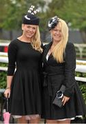 9 September 2012; Enjoying a day at the races are Melissa Dooley, left, from Monasterevin, Co. Kildare, and Lorna Brennan from Ballitore, Co. Kildare. Curragh Racecourse, the Curragh, Co. Kildare. Picture credit: Barry Cregg / SPORTSFILE