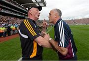 9 September 2012; Galway manager Anthony Cunningham, right, and Kilkenny manager Brian Cody, at the end of the game. GAA Hurling All-Ireland Senior Championship Final, Kilkenny v Galway, Croke Park, Dublin. Photo by Sportsfile
