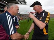 9 September 2012; Galway manager Anthony Cunningham, left, and Kilkenny manager Brian Cody, at the end of the game. GAA Hurling All-Ireland Senior Championship Final, Kilkenny v Galway, Croke Park, Dublin. Photo by Sportsfile