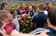 9 September 2012; Galway manager Anthony Cunningham speaking to his players after the game. GAA Hurling All-Ireland Senior Championship Final, Kilkenny v Galway, Croke Park, Dublin. Photo by Sportsfile
