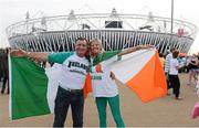 9 September 2012; Gerry and Ellen Kelly, originally from Kildare Town, now living in Kent, England, on their way to the closing ceremony of the London 2012 Paralympic Games. London 2012 Paralympic Games, Closing Ceremony, Olympic Stadium, Olympic Park, Stratford, London, England. Picture credit: Brian Lawless / SPORTSFILE