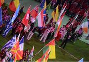 9 September 2012; A general view of flag bearers and athletes during the closing ceremony of the London 2012 Paralympic Games. London 2012 Paralympic Games, Closing Ceremony, Olympic Stadium, Olympic Park, Stratford, London, England. Picture credit: Brian Lawless / SPORTSFILE