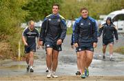 10 September 2012; Leinster's Jordan Coghlan, left, and Darren Hudson arrive for squad training ahead of their Celtic League, Round 3, game against Benetton Treviso on Saturday. Leinster Rugby Squad Training and Media Briefing, Thornfields, UCD, Belfield, Dublin. Picture credit: Brendan Moran / SPORTSFILE