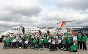 10 September 2012; Team Ireland athletes on the runway prior to departure. London 2012 Paralympic Games, Team Ireland Athletes Prepare for Departure, Stratford, London, England. Picture credit: Brian Lawless / SPORTSFILE