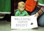 10 September 2012; Nine month old Daniel Wardrop, from Waterford City, awaits the arrival home of his father Bruce, from the London 2012 Paralympic Games. Dublin Airport, Dublin. Photo by Sportsfile