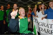 10 September 2012; Boccia player Tom Leahy, from Ballyhooly, Co. Cork, on his arrival home from the London 2012 Paralympic Games. Dublin Airport, Dublin. Photo by Sportsfile