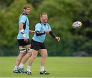 11 September 2012; Ulster's Johann Muller, left, and Nigel Brady in action during squad training ahead of their side's Celtic League 2012/13, Round 3, game against Munster on Friday. Ulster Rugby Squad Training, Newforge Country Club, Belfast, Co. Antrim. Picture credit: Oliver McVeigh / SPORTSFILE