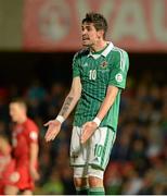 11 September 2012; Kyle Lafferty, Northern Ireland, reacts to a decision during the game. 2014 FIFA World Cup Qualifier Group F, Northern Ireland v Luxembourg, Windsor Park, Belfast, Co. Antrim. Picture credit: Oliver McVeigh / SPORTSFILE