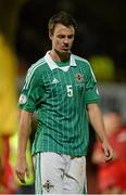 11 September 2012; A dejected Jonny Evans, Northern Ireland, at the end of the game. 2014 FIFA World Cup Qualifier Group F, Northern Ireland v Luxembourg, Windsor Park, Belfast, Co. Antrim. Picture credit: Oliver McVeigh / SPORTSFILE
