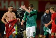 11 September 2012; A dejected Chris Brunt, Northern Ireland, at the end of the game. 2014 FIFA World Cup Qualifier Group F, Northern Ireland v Luxembourg, Windsor Park, Belfast, Co. Antrim. Picture credit: Oliver McVeigh / SPORTSFILE