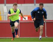 12 September 2012; Graham Reynolds, Leinster, warms up with Bryan Cullen, strength and conditioning coach. Under 18 Schools Interprovincial, Munster v Leinster, Thomond Park, Limerick. Picture credit: Stephen McCarthy / SPORTSFILE