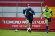 12 September 2012; Michael Courtney, Leinster, warms up with Bryan Cullen, strength and conditioning coach. Under 18 Schools Interprovincial, Munster v Leinster, Thomond Park, Limerick. Picture credit: Stephen McCarthy / SPORTSFILE