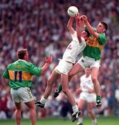 30 August 1998; Anthony Rainbow of Kildare in action against Dara O Sé, right, and Dara O Cinnéide of Kerry during the All-Ireland Senior Football Championship Semi-Final match between Kildare and Kerry at Croke Park in Dublin. Photo by Ray McManus/Sportsfile