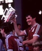 4 September 1988; Conor Hayes of Galway lifts The Liam MacCarthy Cup following the All-Ireland Senior Hurling Championship Final match between Galway and Tipperary at Croke Park in Dublin. Photo by Ray McManus/Sportsfile