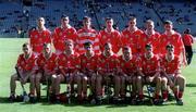 13 September 1998; The Cork team ahead of the All-Ireland Minor Hurling Championship Final match between Cork and Kilkenny at Croke Park in Dublin. Photo by Ray McManus/Sportsfile