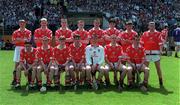 19 September 1998; The Cork team ahead of the Vocational Schools GAA Hurling Final between Galway and Cork at Semple Stadium in Thurles, Tipperary. Photo by Ray McManus/Sportsfile