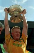 24 July 1994; Leitrim captain Declan D'Arcy lifts the cup following his side's victory in the Bank of Ireland Connacht Senior Football Championship Final match between Mayo and Leitrim at Dr. Hyde Park in Roscommon. Photo by David Maher/Sportsfile