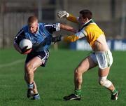 29 November 1998; Declan Darcy of Dublin in action against John Kenny of Offaly during the Church & General National Football League Division 1a match between Offaly and Dublin at O'Connor Park in Tullamore, Offaly. Photo by Matt Browne/Sportsfile
