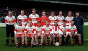12 April 1998; The Derry team ahead of the Church & General National Football League semi-final match between Derry and Monaghan at Croke Park in Dublin. Photo by Ray McManus/Sportsfile