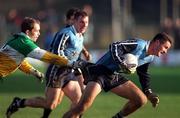 29 November 1998; Enda Sheehy of Dublin in action against Finbar Cullen of Offaly during the Church & General National Football League Division 1a match between Offaly and Dublin at O'Connor Park in Tullamore, Offaly. Photo by Matt Browne/Sportsfile