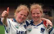 6 September 1998; Waterford players, and sisters, Martina O'Ryan, left, and Geraldine O'Ryan celebrate following the All-Ireland Senior Ladies Football Championship semi-final match between Waterford and Mayo at Fraher Field in Dungarvan, Waterford. Photo by Ray McManus/Sportsfile