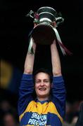 17 March 1996; Gerry McInerney of Sixmilebridge lifts the cup following their victory in the All-Ireland Senior Club Hurling Championship Final match between Sixmilebridge and Dunloy at Croke Park in Dublin. Photo by Ray McManus/Sportsfile
