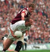 27 September 1998; Glenn Ryan of Kildare in action against Michael Donnellan of Galway during the All-Ireland Senior Football Final match between Galway and Kildare at Croke Park in Dublin. Photo by Matt Browne/Sportsfile