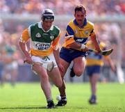 9 August 1998; Hubert Rigney of Offaly in action against PJ O'Connell of Clare during the Guinness All-Ireland Senior Hurling Championship semi-final match between Offaly and Clare at Croke Park in Dublin. Photo by Ray McManus/Sportsfile