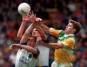 15 June 1998; Brian Whelan, left, and Hugh Kenny of Wicklow in action against Colm Quinn of Offaly during the Bank of Ireland Leinster Senior Football Championship quarter-final match between Offaly and Wicklow at Croke Park in Dublin. Photo by David Maher/Sportsfile