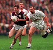 27 September 1998; Jarlath Fallon of Galway in action against Glenn Ryan of Kildare during the All-Ireland Senior Football Final match between Galway and Kildare at Croke Park in Dublin. Photo by Brendan Moran/Sportsfile