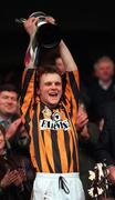 17 March 1997; Crossmaglen Rangers captain Jim McConville lifts the Andy Merrigan Cup following the AIB All-Ireland Senior Club Football Championship Final match between Crossmaglen Rangers and Knockmore at Croke Park in Dublin. Photo by Ray McManus/Sportsfile