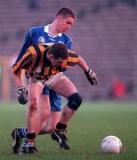22 November 1998; Martin Califfe of Crossmaglen Rangers is tackled by Joseph Cassidy of Bellaghy during the AIB Ulster Senior Club Football Championship final between Crossmaglen Rangers and Bellaghy at Scotstown GAA Club in Scotstown, Monaghan. Photo by Matt Browne/Sportsfile