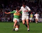30 August 1998; Eamonn Fitzmaurice of Kerry dispossesses Karl O'Dwyer of Kildare during the Bank of Ireland All-Ireland Senior Football Championship Semi-Final match between Kildare and Kerry at Croke Park in Dublin. Photo by Brendan Moran/Sportsfile