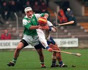 22 November 1998; Nigel Shaughnessy of Connacht in action against Martin Storey of Leinster during the Railway Cup Final match between Leinster and Connacht at Nowlan Park in Kilkenny. Photo by Damien Eagers/Sportsfile
